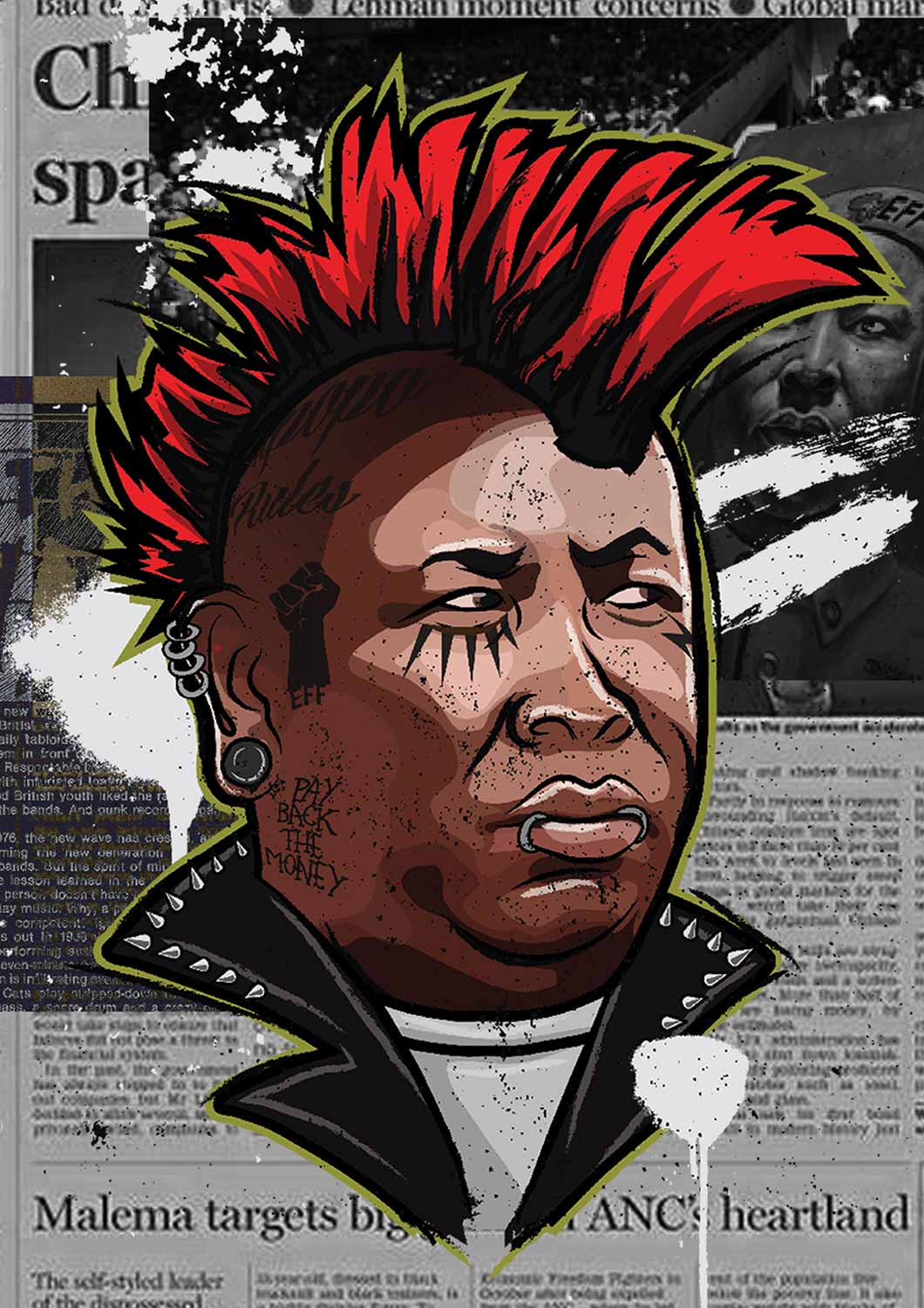 Julius Malema Punk illustration by Shlohmonde