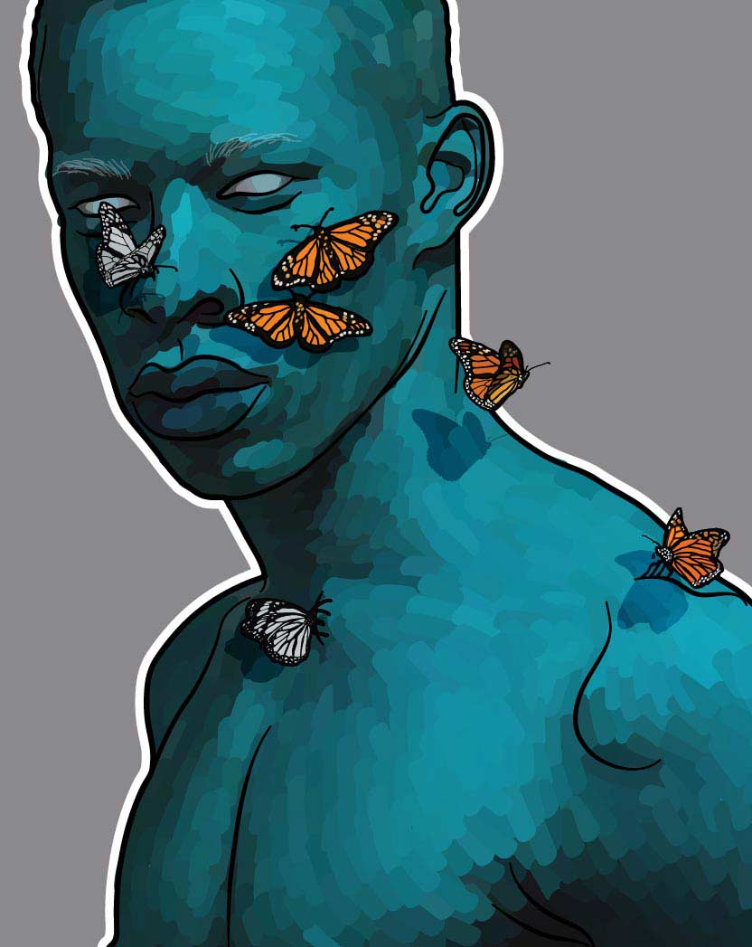 Sanela Xaba monarch butterflies illustration by Shlohmonde